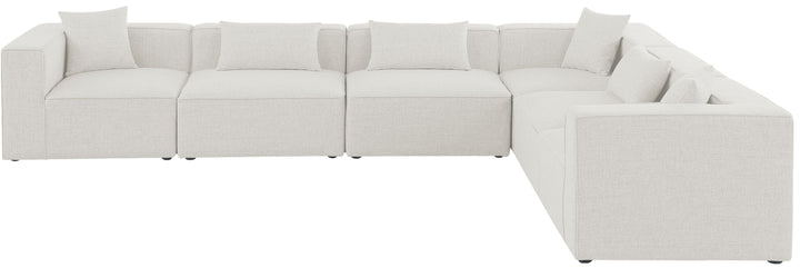 Cube - Modular Sectional 6 Piece - Cream - Fabric - Modern & Contemporary