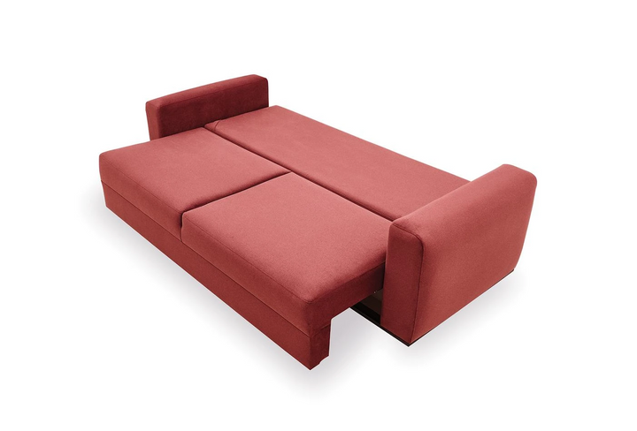 Carino 3-Seater Sofa Bed with Storage, Velvet (Burgundy)