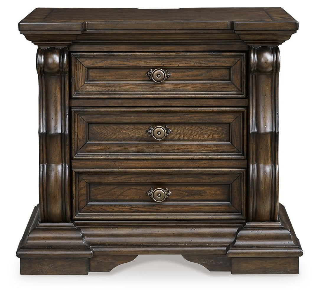 Maylee - Dark Brown - Three Drawer Night Stand