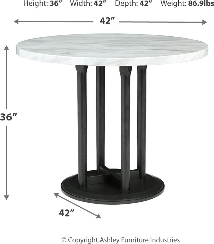 Centiar - Black / Gray - 5 Pc. - Counter Table, 4 Upholstered Barstools