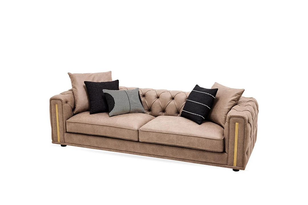 Sirona 3.5-Seater Sofa, Faux Leather (Dark Taupe)