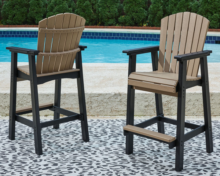 Fairen Trail - Black / Driftwood - Tall Barstool (Set of 2)