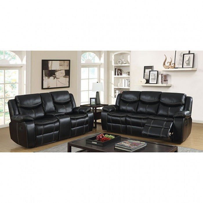 CM6981-LS RECLINER LOVESEAT W/CONSOLE BLACK (FOA)