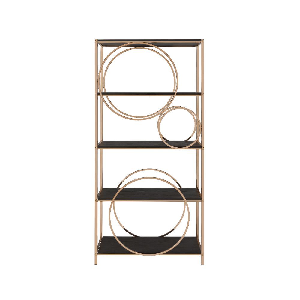 Hudice - Bookshelf - Black Oak & Champagne