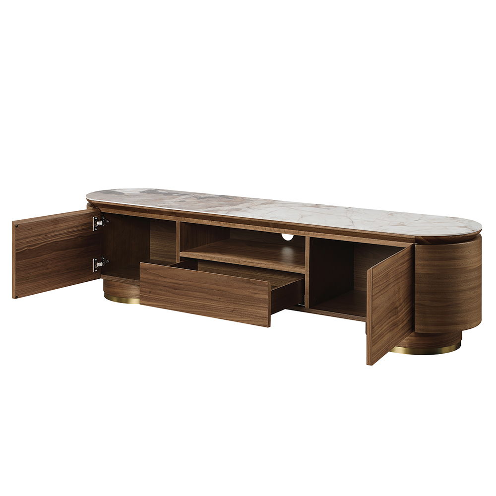 Willene - TV Stand With Ceramic Top - Dark Brown