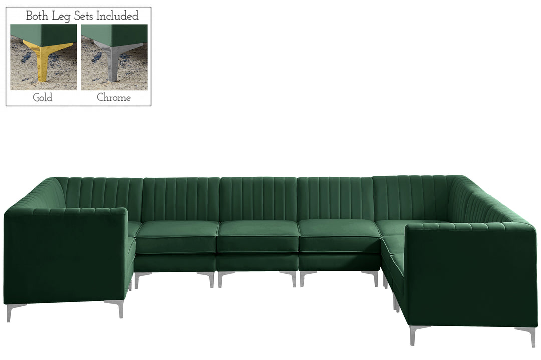 Alina - Modular Sectional 8 Piece - Green - Fabric