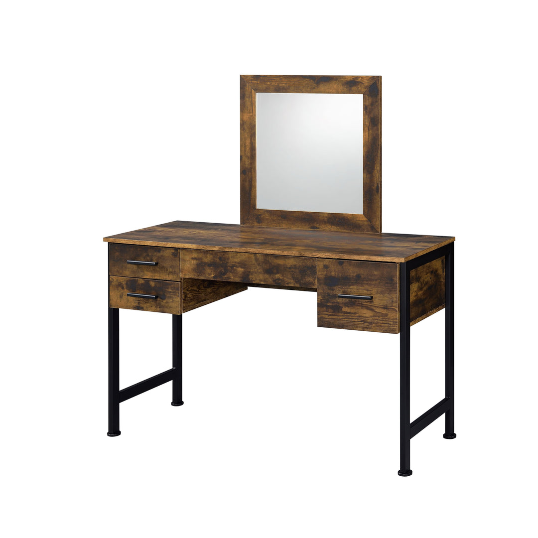 Juvanth - Vanity Desk - Rustic Oak & Black Finish