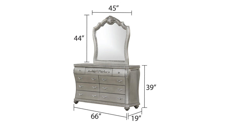 Destiny 5-Pc Queen Bedroom Set, Silver