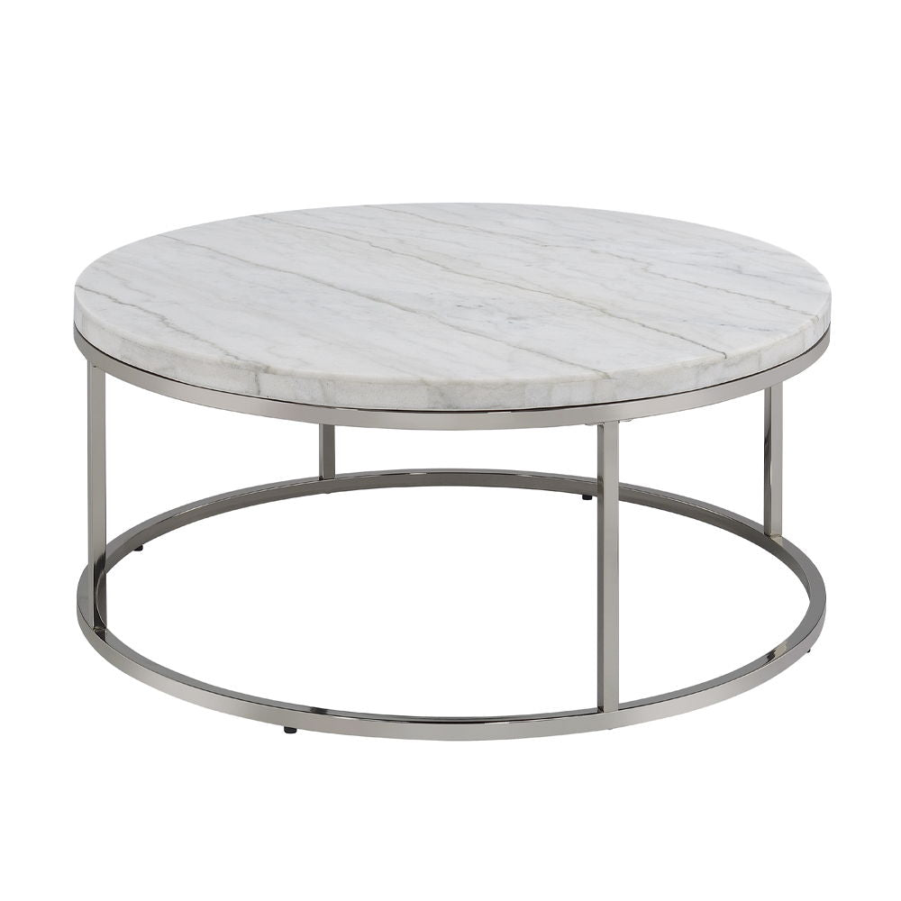 Zaidee - Coffee Table With Marble - Nickel