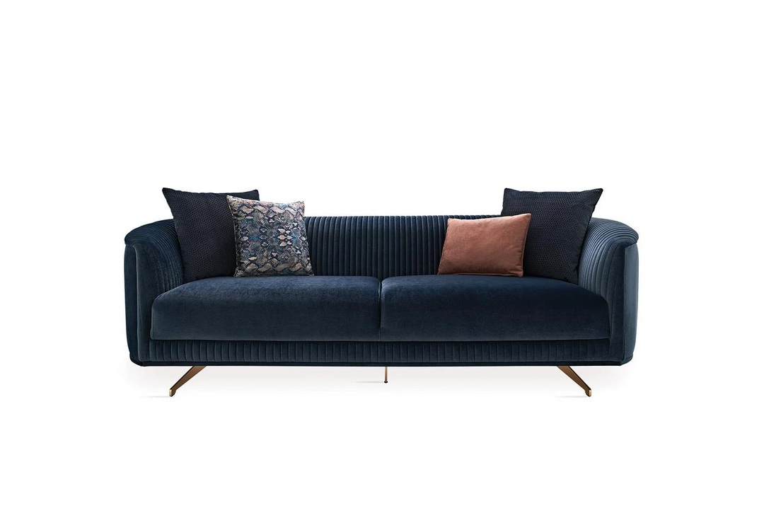 Vienna 3-Seater Sofa, Velvet (Petrol)