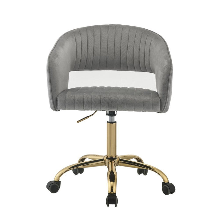 Hopi - Office Chair - Gray Velvet & Gold