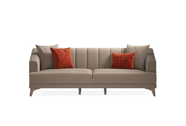 Light Brown Velvet Sona 3-Seater Sofa Bed