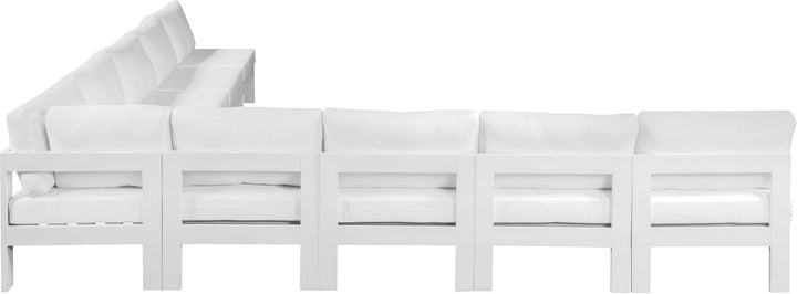 Nizuc - Outdoor Patio Modular Sectional 9 Piece - White - Metal