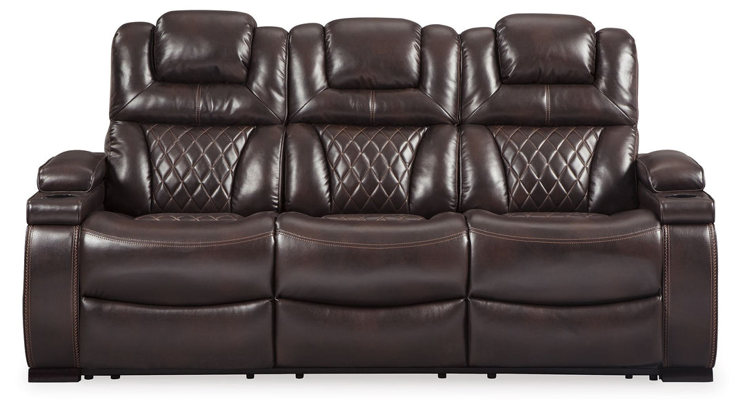 Warnerton - Brown Dark - Pwr Rec Sofa With Adj Headrest