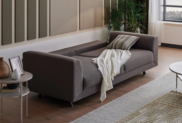 Taupe Boucle Basel 3-Seater Sofa Bed