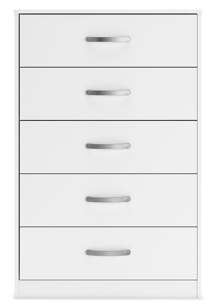 Flannia - White - Five Drawer Chest - 46" Height