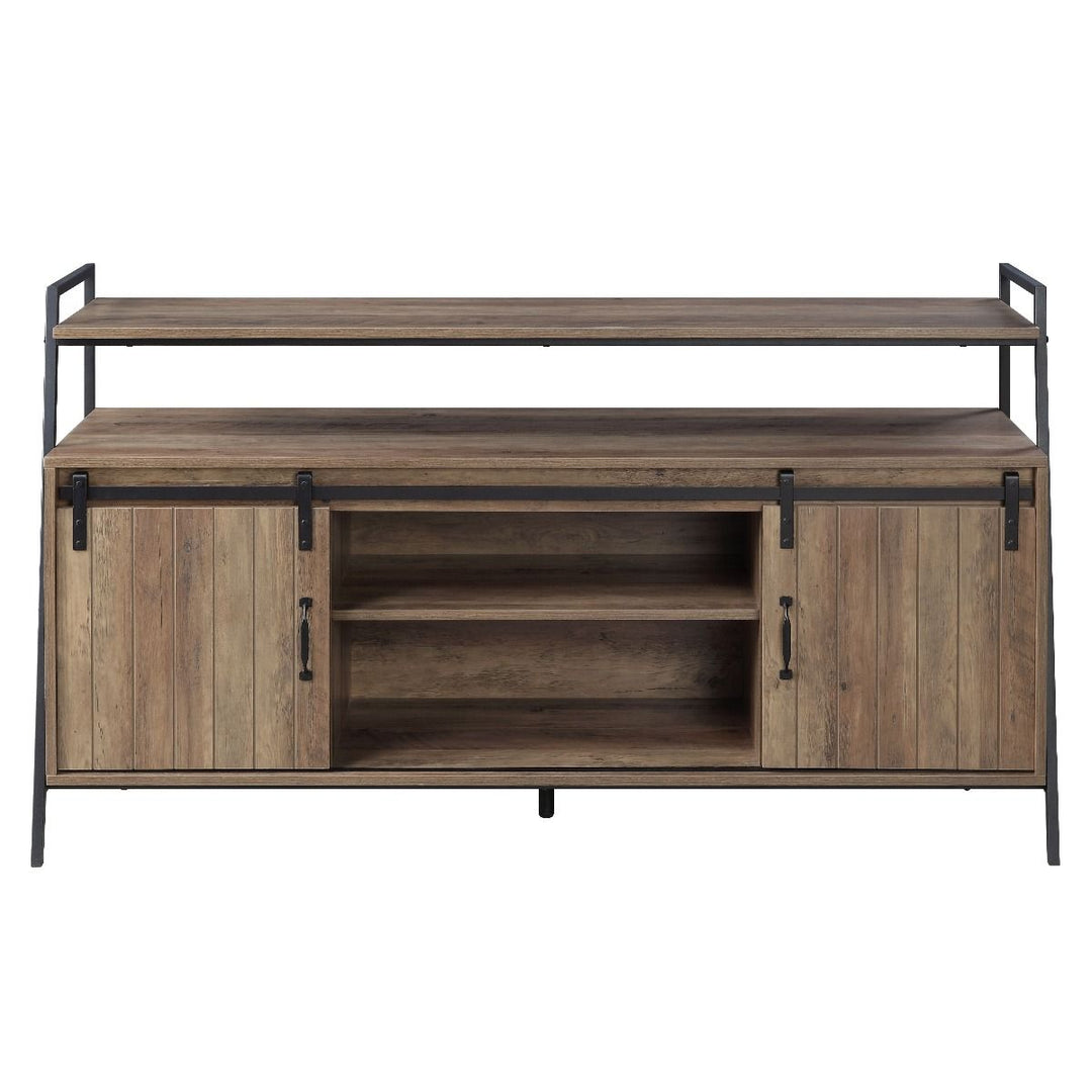 Rashawn TV Stand - Rustic Oak & Black Finish