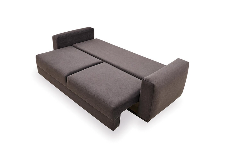 Carino 3-Seater Sofa Bed with Storage, Velvet (Dark Gray)