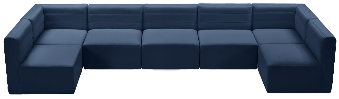 Quincy - Modular Sectional 7 Piece - Navy - Fabric