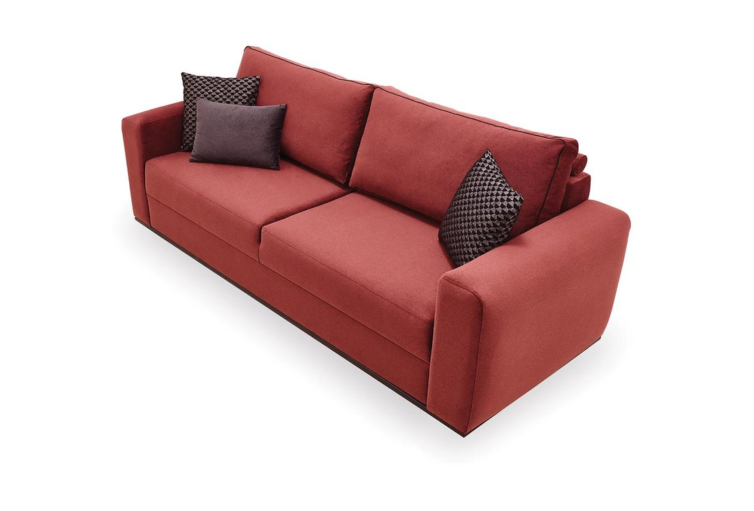 Carino 3-Seater Sofa Bed with Storage, Velvet (Burgundy)