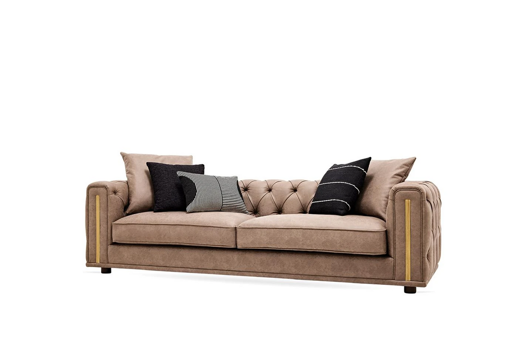 Sirona 3.5-Seater Sofa, Faux Leather (Dark Taupe)