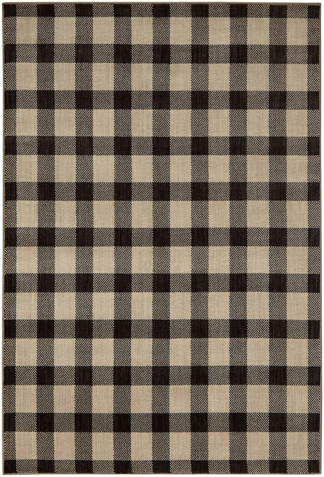 Kendrick - 5' x 7' Plaid Area Rug - Gingham Onyx Fabric