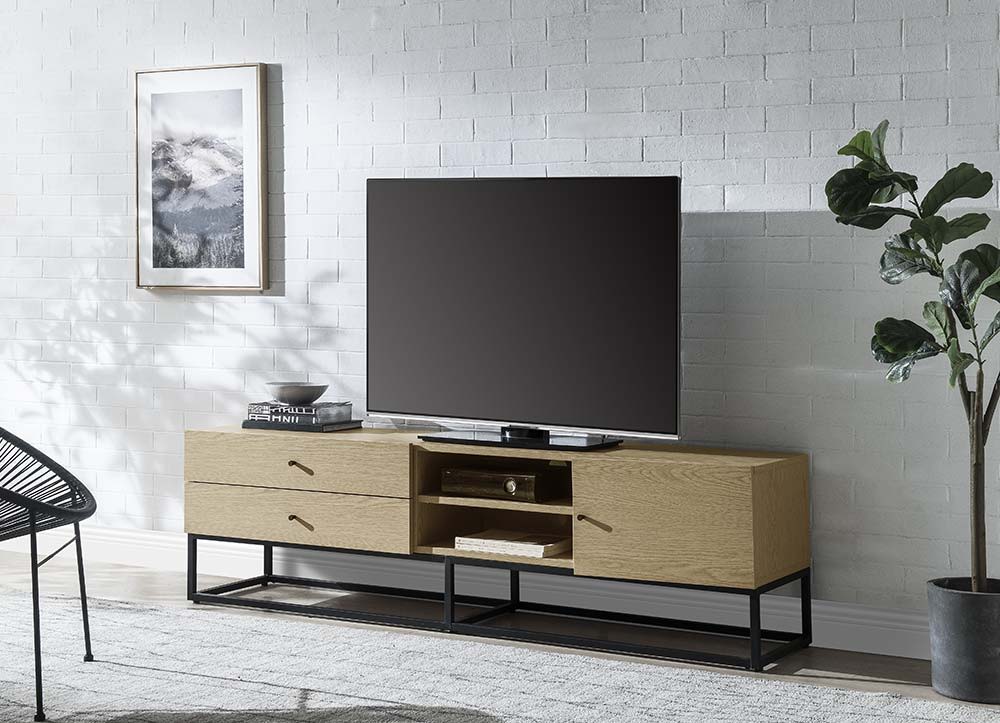 Isha - TV Stand - Oak Finish