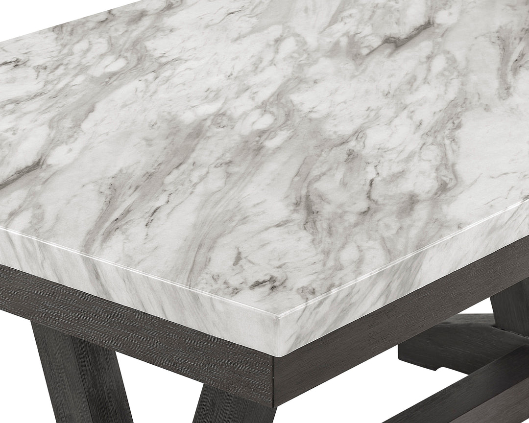 Vance - Faux Marble Dining Table - White