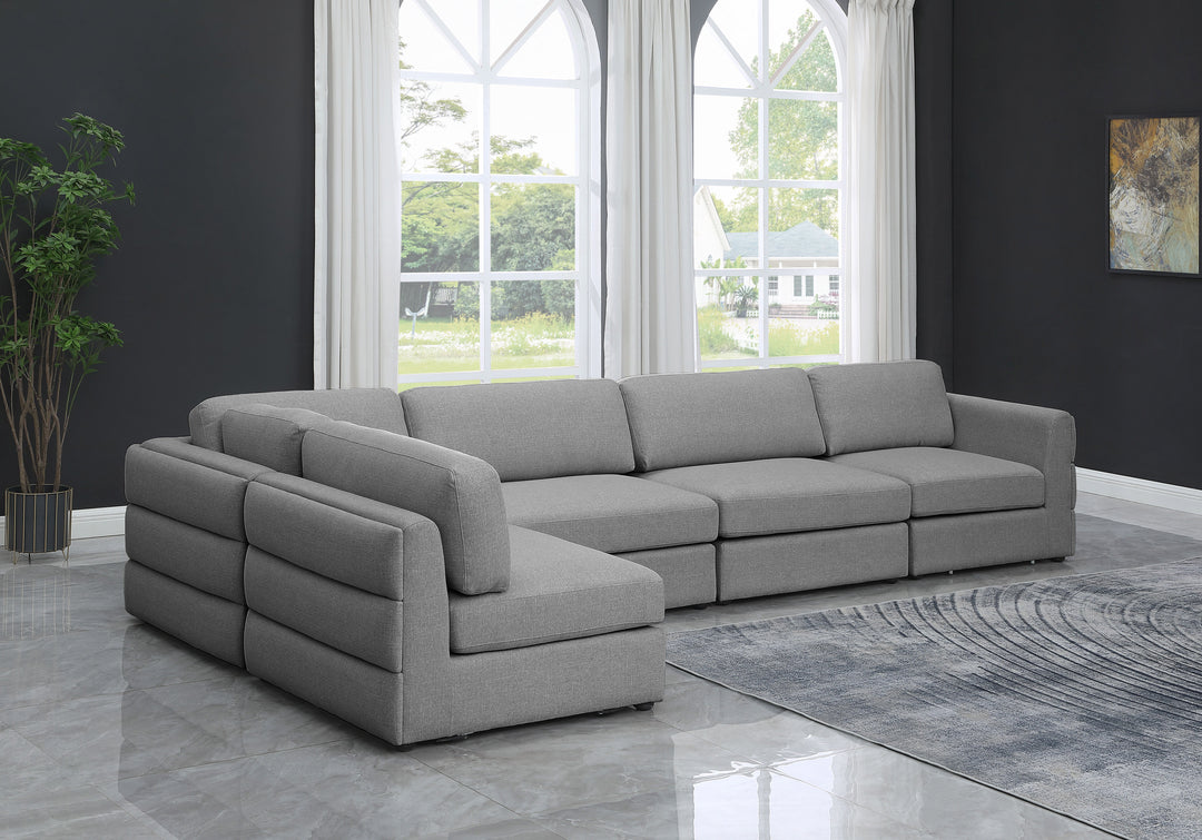 Beckham - Modular Sectional 5 Piece - Gray - Fabric