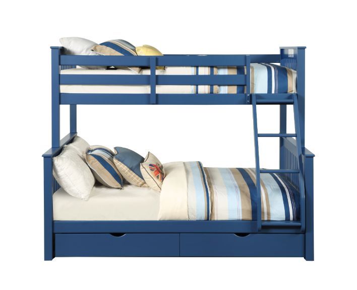 Harley II - Twin Over Full Bunk Bed - Navy Blue Finish