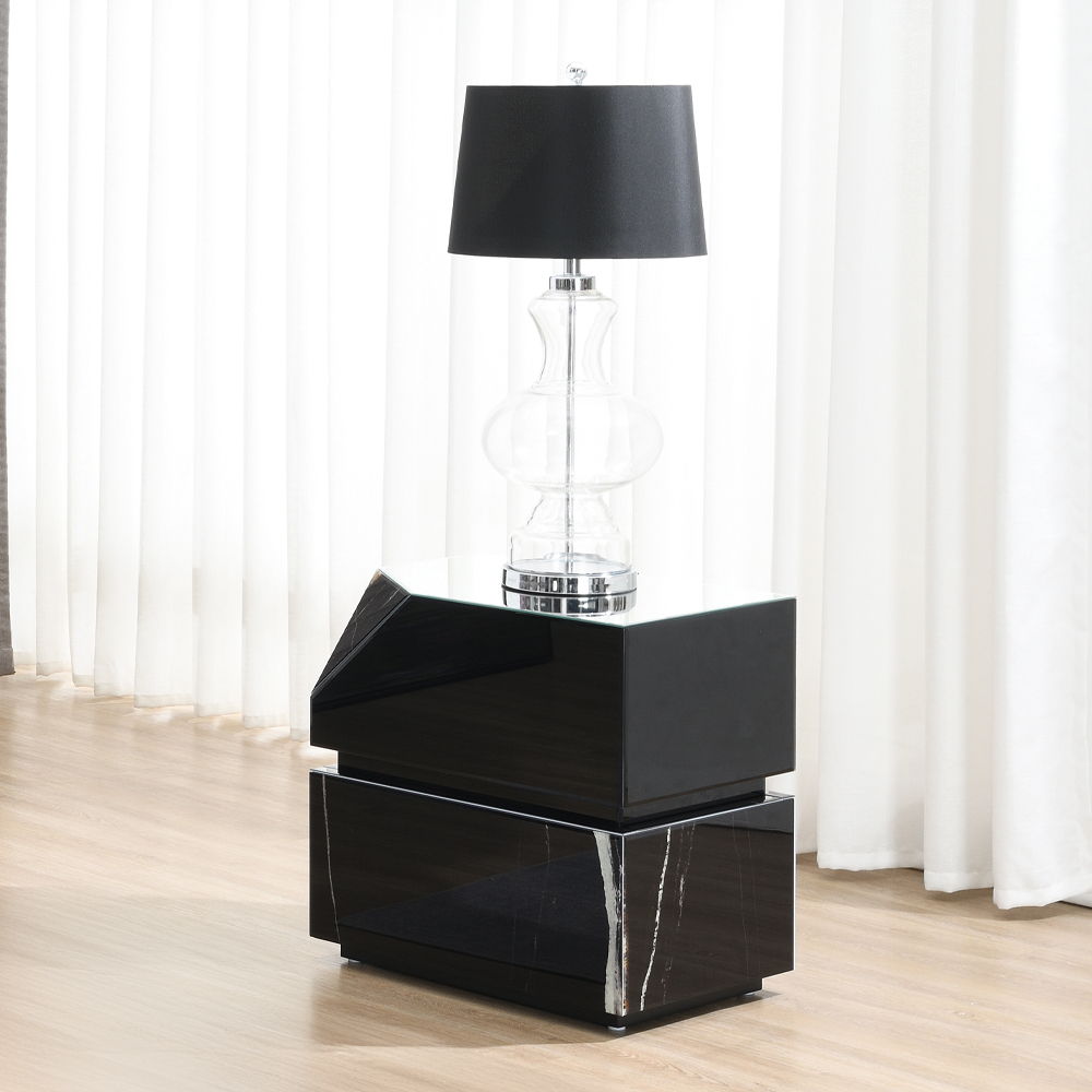 Drisana - End Table - Black Mirrored Finish