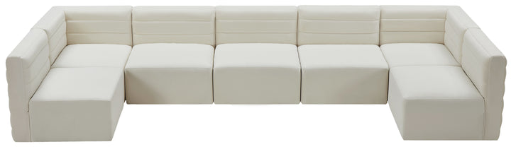 Quincy - Modular Sectional 7 Piece - Cream - Fabric