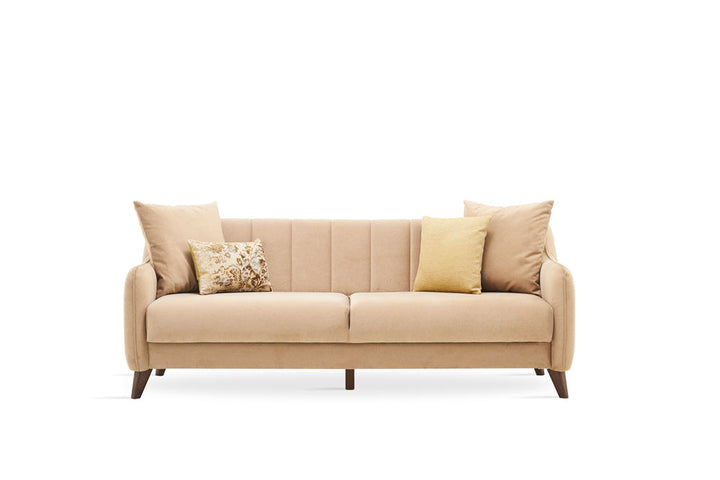 Fabia 3-Seat Sofa Bed with Storage Light Brown