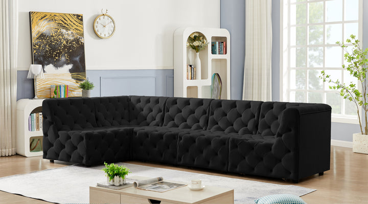 Tuft - Modular Sectional 5 Piece - Black - Fabric