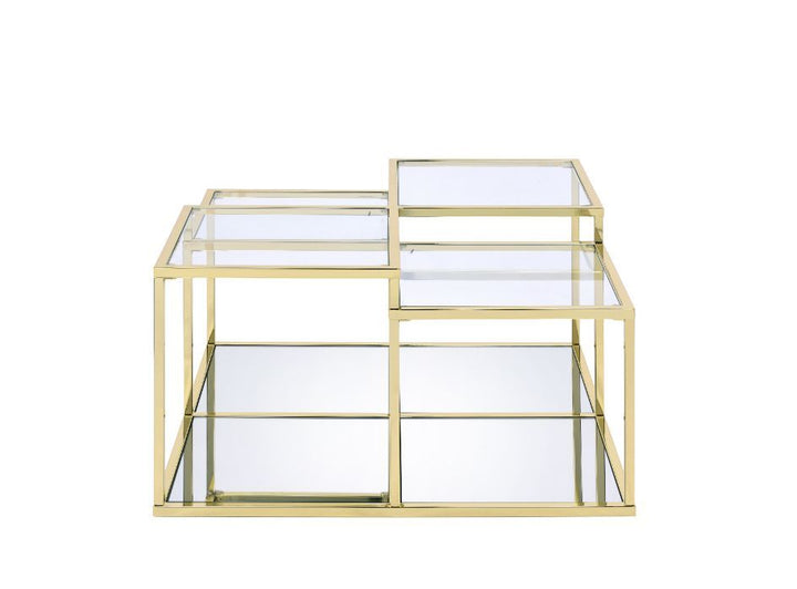 Uchenna - Coffee Table - Clear Glass & Gold Finish