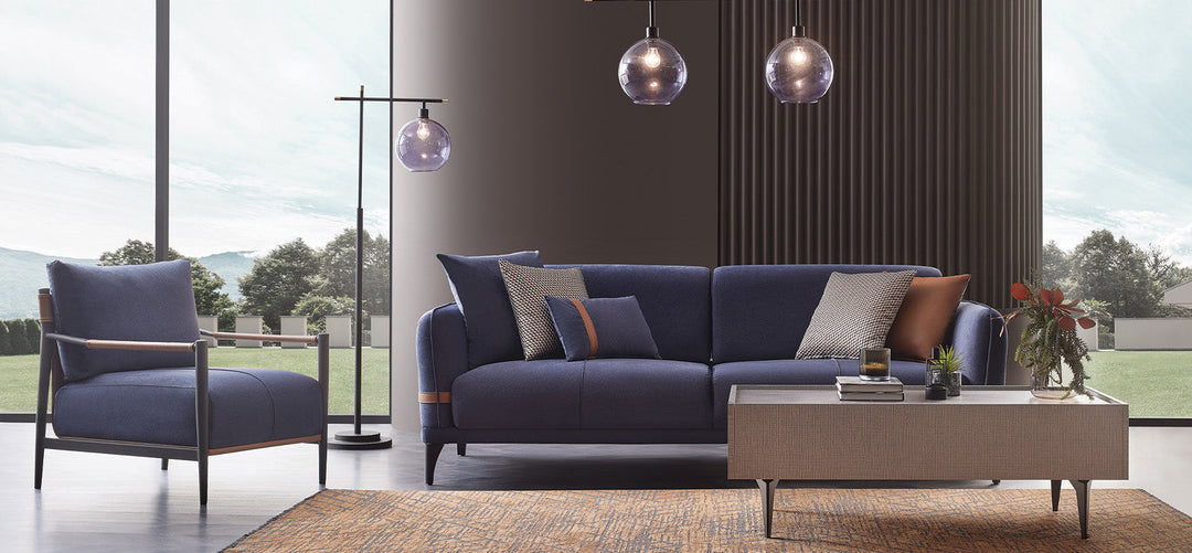 Linz 3 Seater Sofa Bed Blue