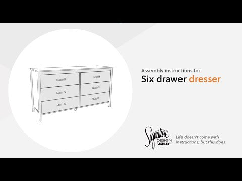 Battelle - Tan - Six Drawer Dresser