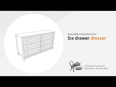 Hallityn - White - Six Drawer Dresser