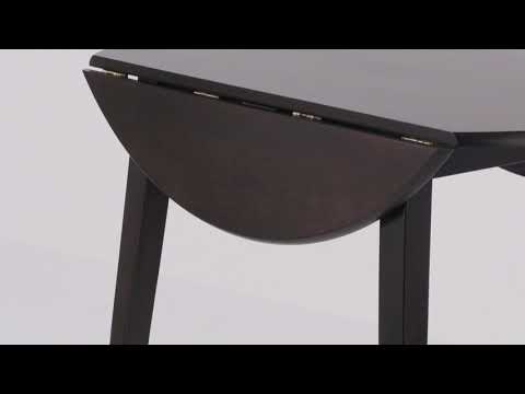 Hammis - Dark Brown - Round DRM Drop Leaf Table