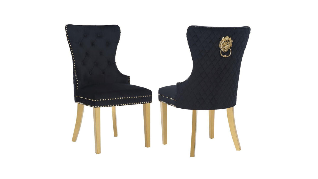 Simba Gold Legs Dining Chair Black