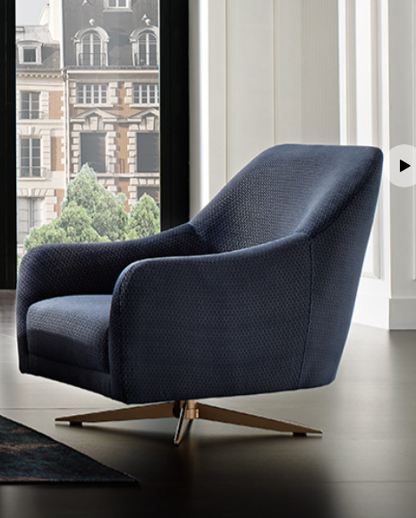 Vienna Armchair Swivel leg Dark Petrol